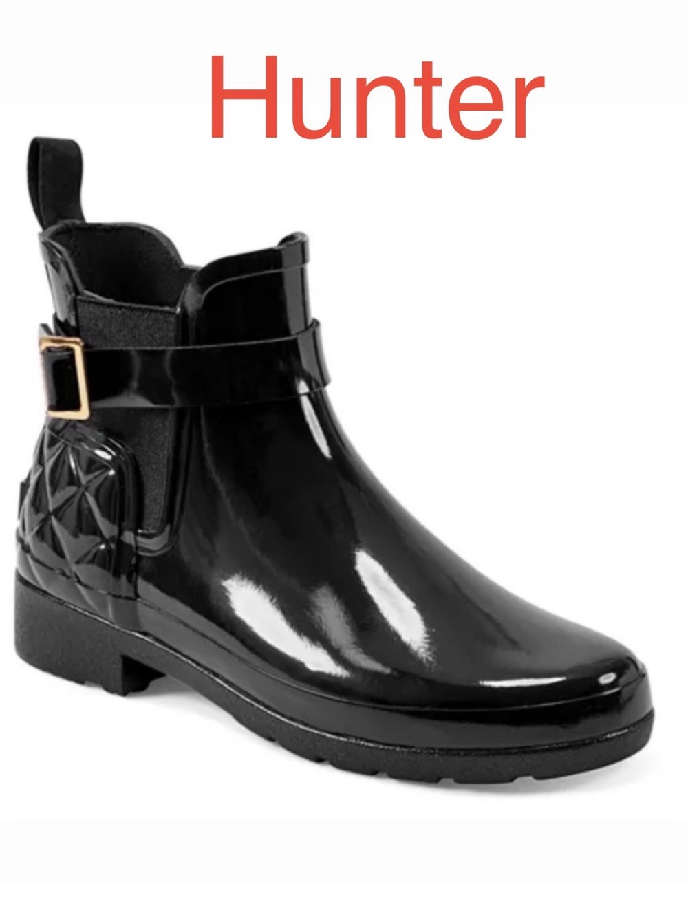 HUNTER - Women’s Refined Quilted Rubber Chelsea Boots